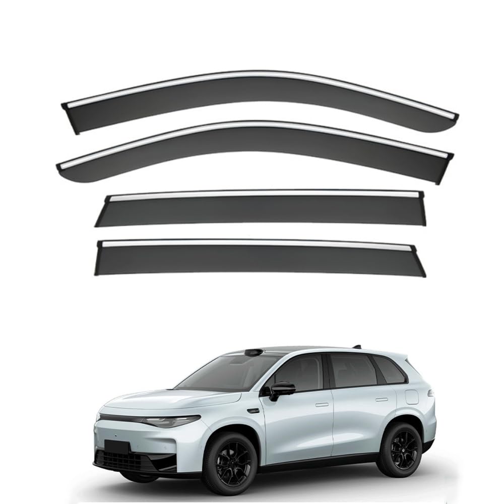 Qoemrhelt Normal 4Pc Set In-Channel Wind Deflectors, For Leapmotor C10 2023-2026 Window Visors Rain Guards Vent Visors Rain & Sun Protection,Car Accessories
