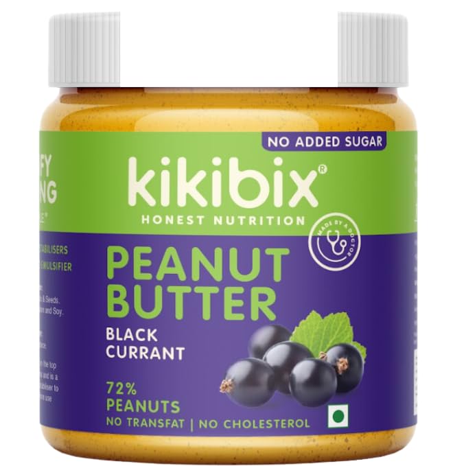 Kikibix Black Currant Natural Peanut Butter No Added Sugar Omega 3