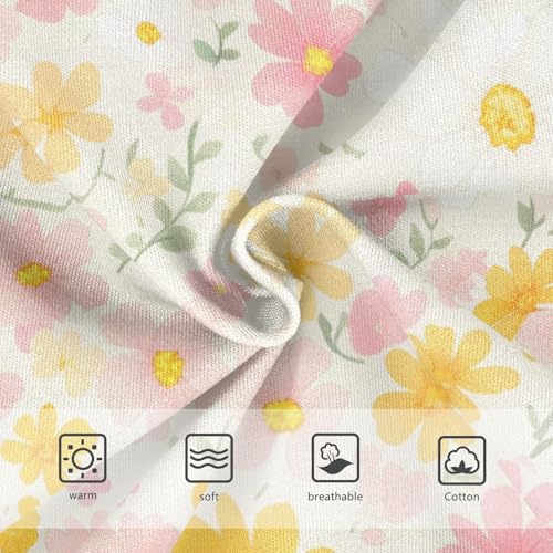 KLL Flower Pink Yellow Little Boys Pure Cotton Briefs Breathable Undies3