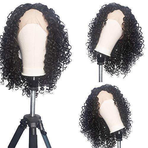 TISHINING Lace Front Long Curly Wigs 150% Density Natural Looking Synthetic Hair Wig Halloween Wigs for Black Women(1#)