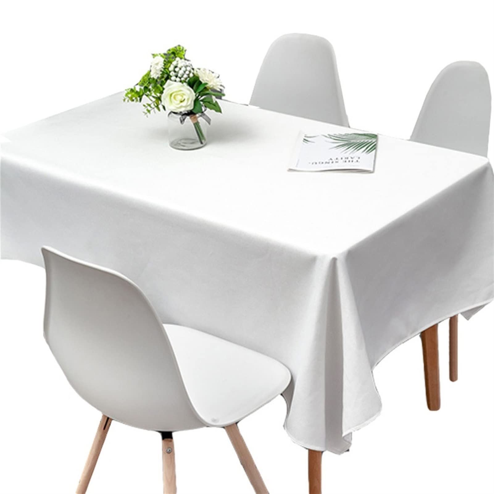 OPFdfhDFH Tablecloths, Tablecloth,Table Cloth,White Cotton Linen Washable Cover for Wedding Bridal Shower Birthday Party Banquet Decor(110X110cm)