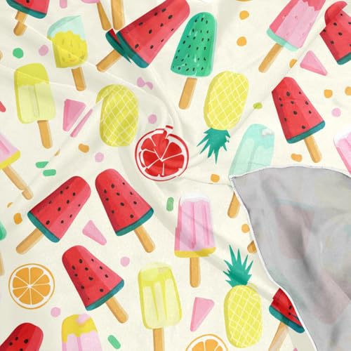 Colorful Popsicles Silk Head Scarf 24" Square Soft Feeling Satin Hair Scarf Silk Bandana Neck Scarf for Women Girls4