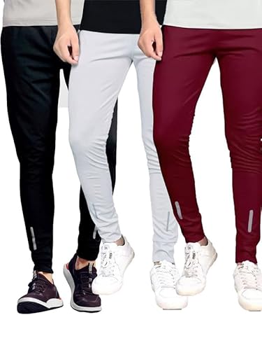 Men's Lycra Full Elastic Sport Wear Stretchable Track Pant Combo Pack of 3
