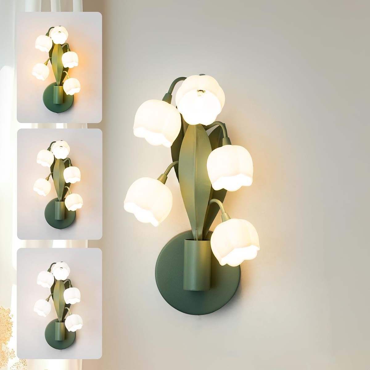 HXYSXHJUO 5-Bulb Wall Lamp with 3 Color Temperatures 3000K/4000K/6000K G4 Bulbs, Decorative Retro Light for Bedrooms, Living Areas, and Hotels