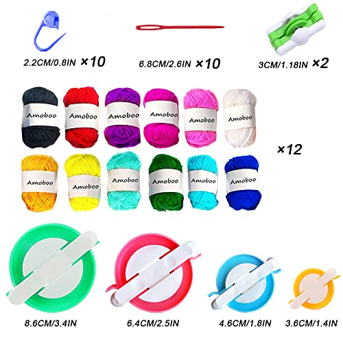 Pompom Makers, 4 Sizes Fluff Ball Weaver Needle Pompom Maker Sets-DIY Pompoms Craft Doll Making Kits (39) - Image 2
