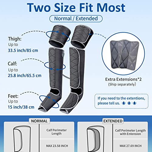 Slothmore Leg Massager For Circulation & Relaxation, Air Compression Calf Feet Thigh Massage, Muscle Pain Relief, Adjustable Wraps For Most Size With 4 Modes 4 Intensities 2 Heat #TOP6
