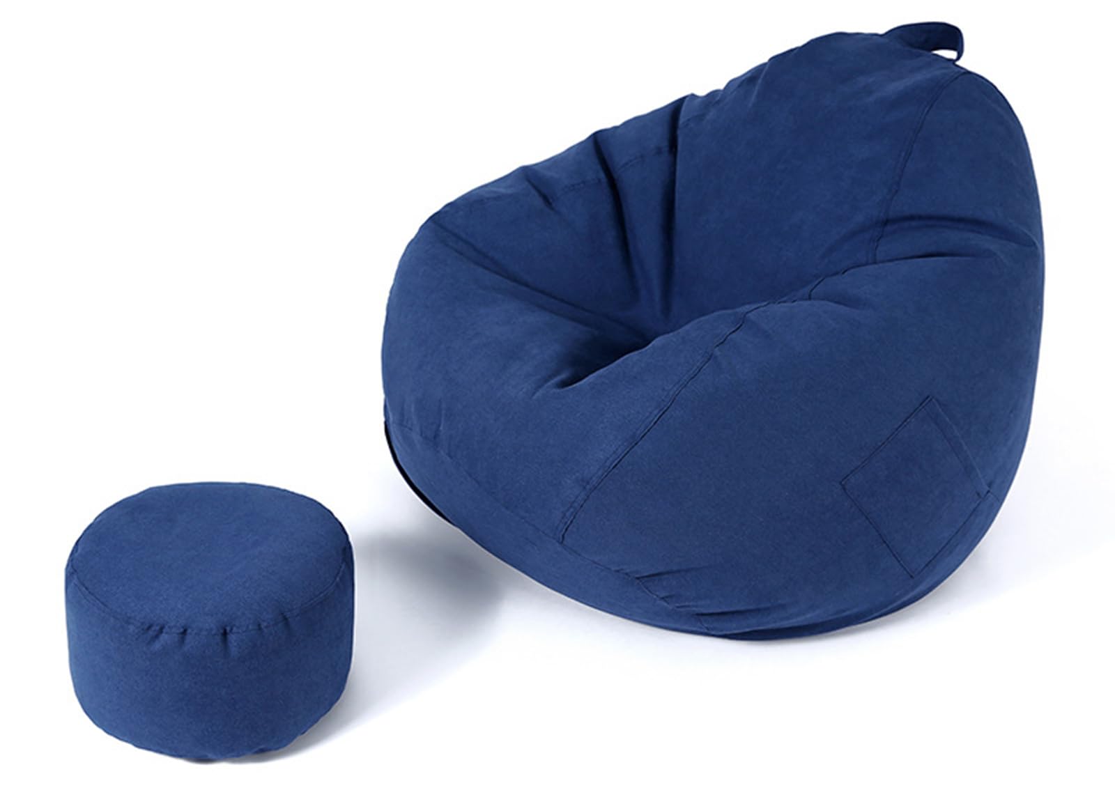 Fodera per riporre peluche (senza imbottitura), in velluto di cotone fine, lavabile, ideale per poltrone e divani, per riporre giocattoli di peluche o tessuti, per adulti e ragazzi, colore blu, 110 x