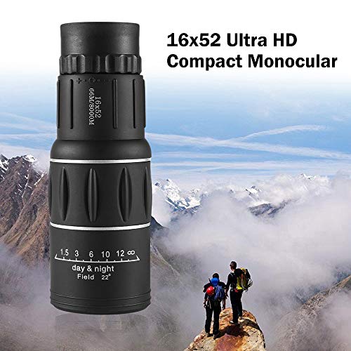 Honelife 16x52 Telescópio Monocular de Alta Potência e Foco Duplo Ao Ar Livre Portátil Portátil Ultr