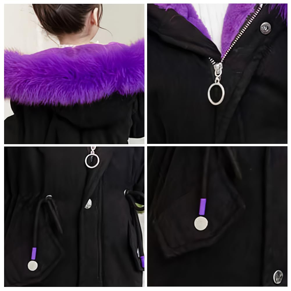 LCIGIA Enfant Fille Manteau d'hiver Fourrure Veste à Capuche Avec Cordon De Serrage Outdoor Jacket Avec Doublure Chaude Doudoune