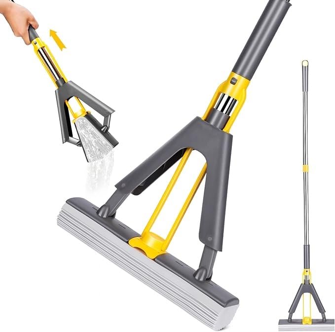 Kresal PVA Folding Sponge Mop, Telescopic Handle Folding Squeeze, Super Absorbent PVA Sponge Refill, Household Cleaning Tool, Best for Kitchen, Tiles, Multi-Surface Hard Floor (B0D9HGX7PZ) Amazon Price History, Amazon Price Tracker