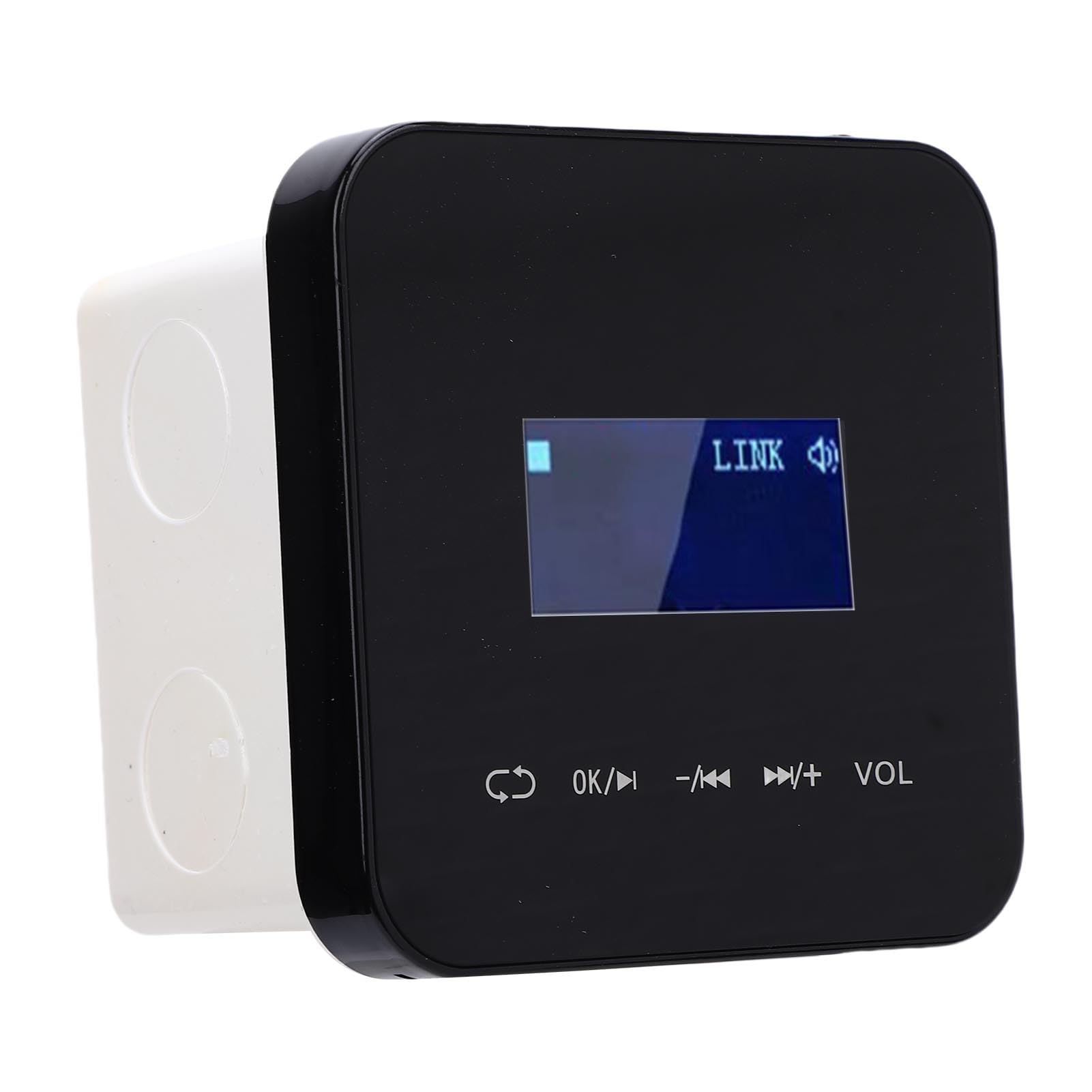 Amplificatore Musicale per Montaggio a Parete, Amplificatore Wireless Ad Alta Potenza a 2 2x25 W con Display LCD da 1,7 Pollici, Stereo Compatto Montato a Parete con Telecomando IR per Bar