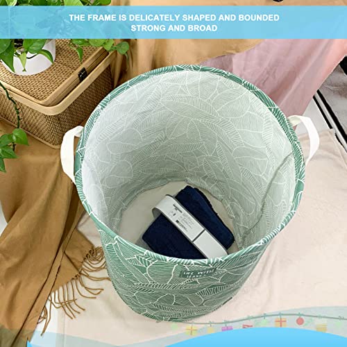 Mziart M23HK-LBK-001-LEAF Large Foldable Laundry Basket Organizer, Collapsible Laundry Hamper Fabric Clothes Toy Storage Basket Nursery Hamper Storage Bin thumb #5