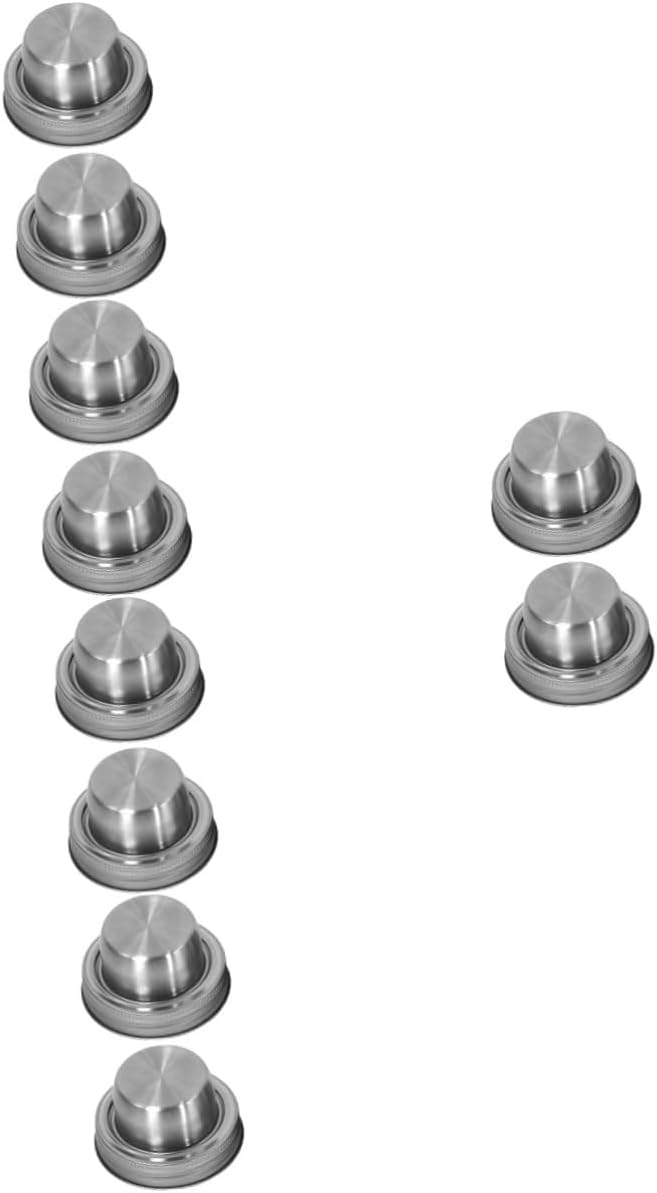 5sets Mason Jar Lids Stainless Steel Lid and Silicone Seal Wide Mouth Flour Sifter Spice Dispenser 2pcs*5