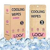 Cooling Body Wipes, 10''x25'' Huge Cooling Towels, 3s Ice Sensation Wipes for Hot Weather, Camping, Gym, Yoga, Marathon, Oversized and Extra-Thick, Individually Wrapped, 6 Count