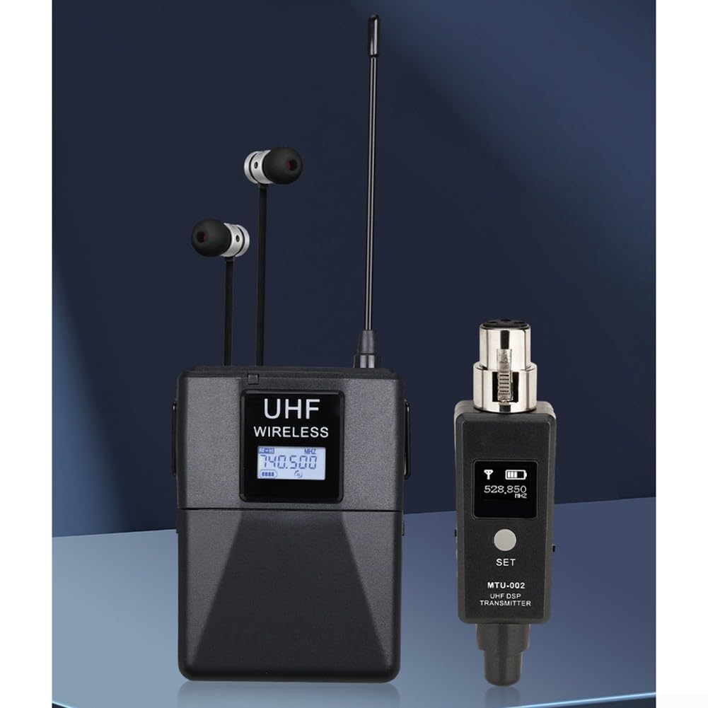 ZYWUOY Sistema di microfono per monitor, monitor in-ear wireless UHF, 20 canali per prestazioni di registrazione dal vivo, per cantanti, monitoraggio