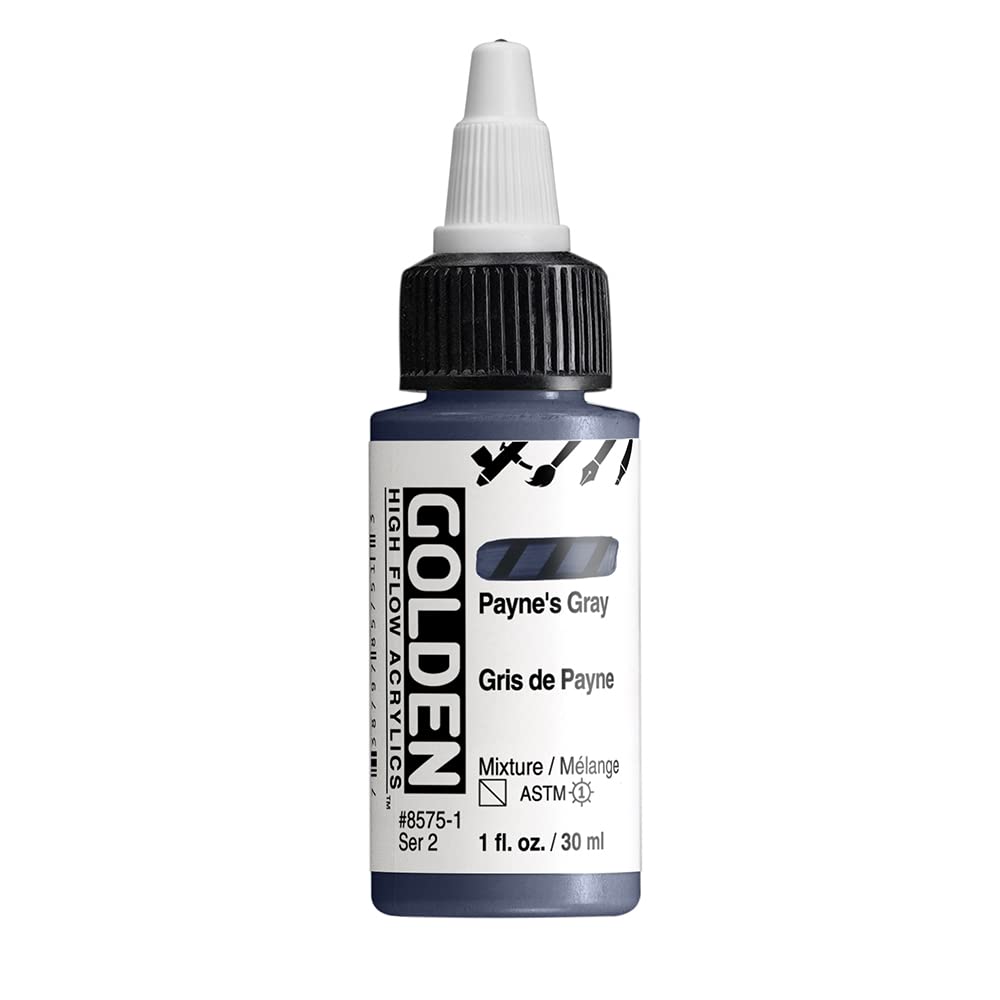 GOLDEN Acrilico High Flow – Grigio Di Payne 30ml – Inchiostro Acrilico Fluido Per Aerografo