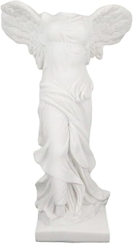 Ebros - Estatua de la victoria de samotracia con alas grandes, 10.5 pulgadas de alto, figura de diosa griega romana Victoria, artefacto de ruina