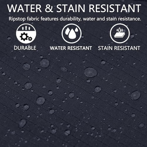Hiwise Men's Stretch Tactical Pants Water Resistant Ripstop Cargo Pants Outdoor Lightweight EDC Work Hiking Pants (Black, 34WX32L) — view 6