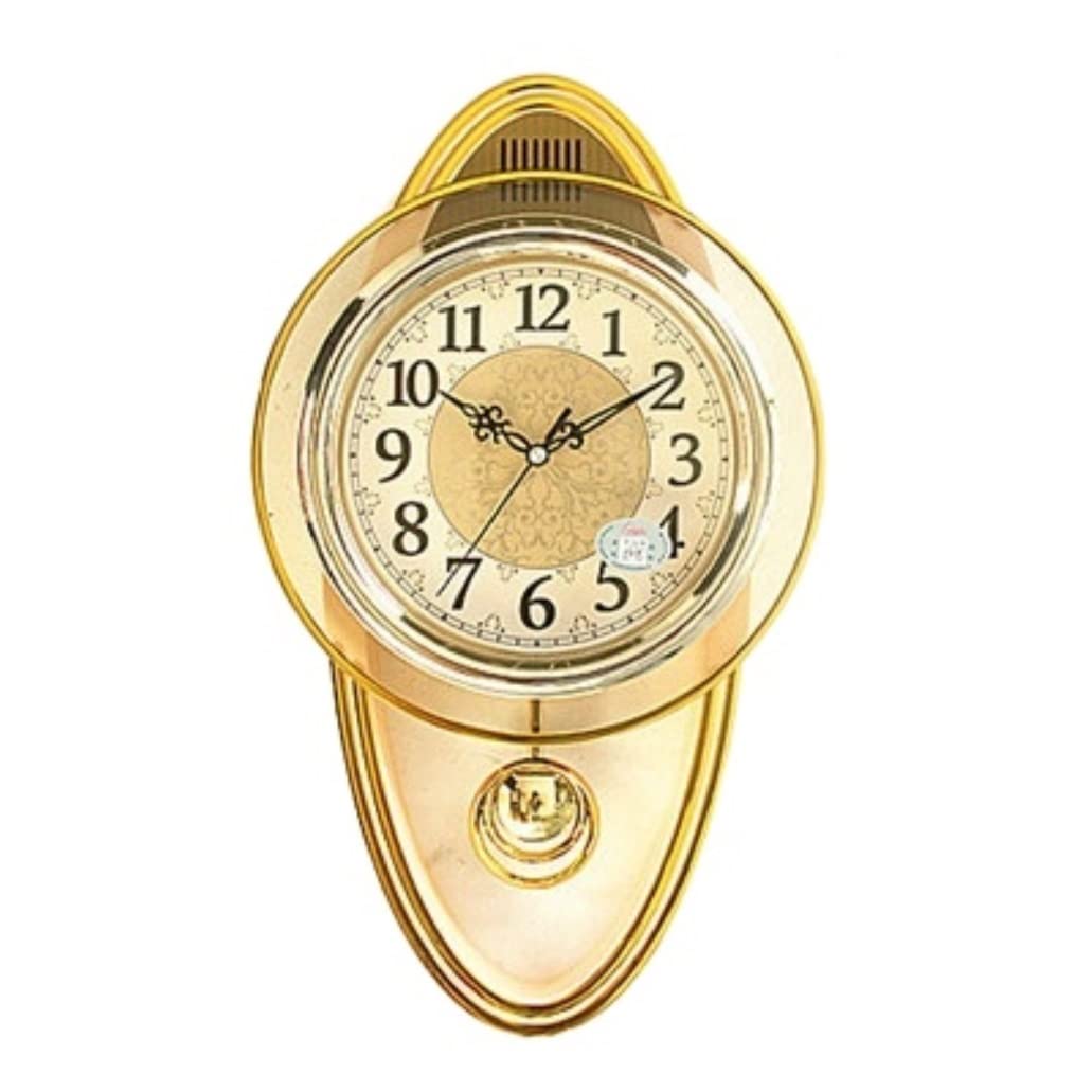 KRXSOBNV wall clock, Big Pendulum Clock Wall Retro Shabby Chic Silent Clocks for Living Room(A)