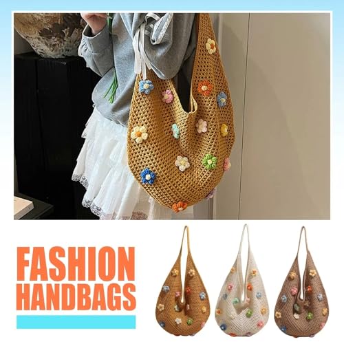 Women's Boho Embroidery Crossbody Bag Hollow Out Crochet Knit Shoulder Bag Tote Handbag2