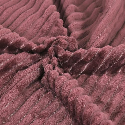 Image of RD TREND Cushion Cover Set of 2, Decorative Sofa Living Room Home Square Cushion Covers 18 Inch x 18 Inch, Aesthetic Corduroy Striped Double Sided (Wine)