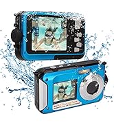 Waterproof Digital Camera, Full HD 2.7K 48MP 10ft Waterproof Underwater Digital Camera, Video Rec...