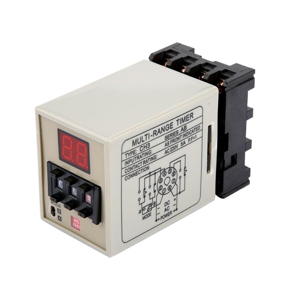 Minuterie LED AH3-DM relais temporisé AC220V AC/DC 24V réglable