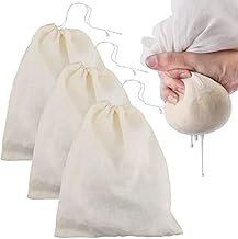 FreshDcart Muslin Cloth for Hung Curd | Pack of 3 Cotton Muslin Cloth Bag for Paneer, Curd, Sprouts, Juice, and Nut Milk Bags | Reusable Filter Cloth & Strainer for Kitchen Use