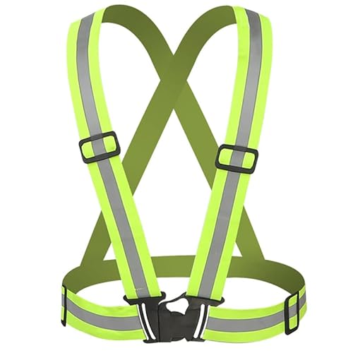 Comidox Reflective Vest With Hi Vis Bands, Fully Adjustable & Multi-Purpose: Running, Cycling, Motorcycle Safety, Dog Walking - High Visibility Neon Green 1Pcs #TOP10
