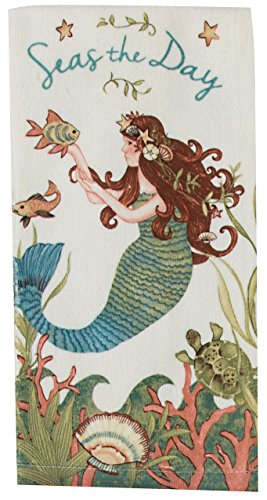 Kay Dee 4 Piece Kitchen Set - 2 Terry Towels, Oven Mitt, Potholder (Mermaid) #TOP1