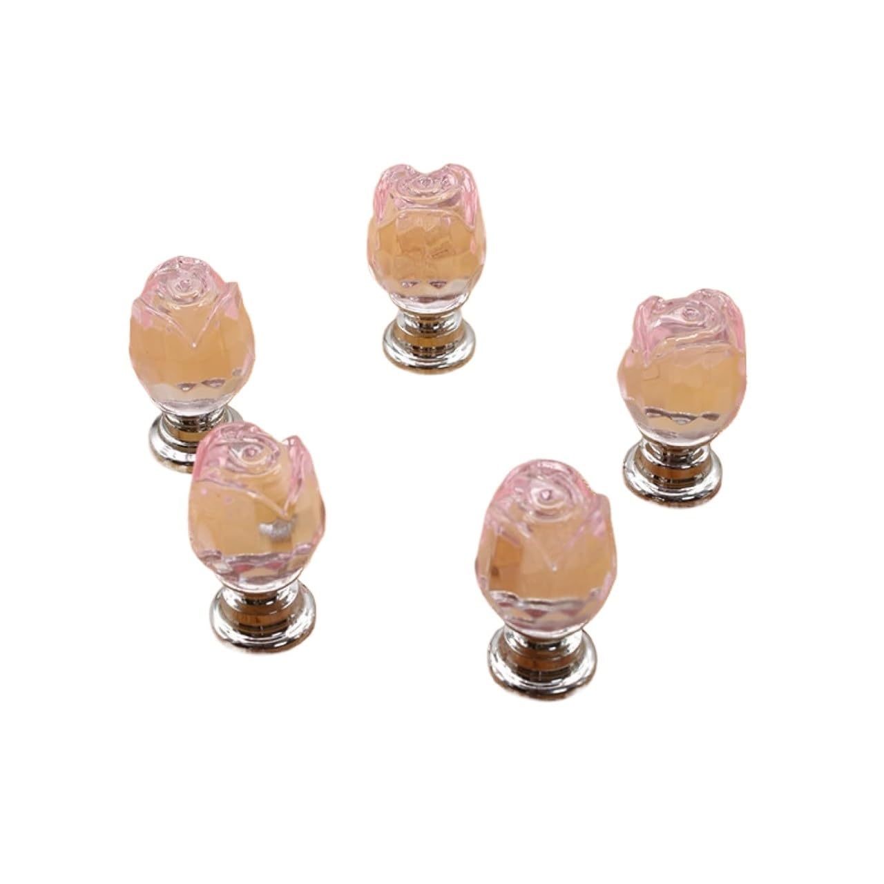 Bszcxbvmp Roze Crystal Drawers Knobsb, Crystal Single Hole Drawer Knobs For Shoe Cabinet Multicolor 5 Pcs 20 Mm(Roze)