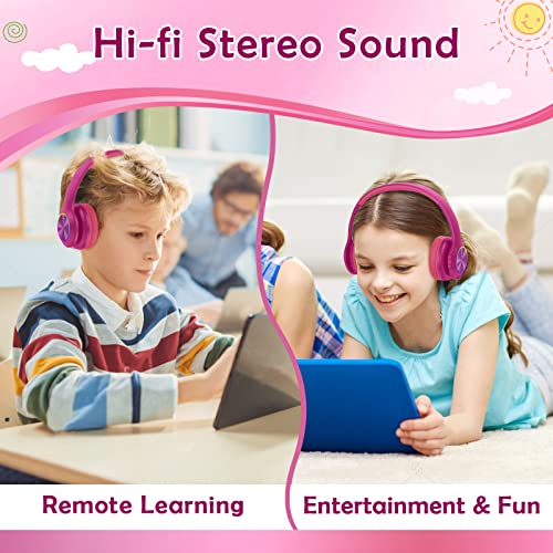 image for Candy Bila 2024 Bluetooth Kids Headphones Fit for Aged 3-21, Colorful 