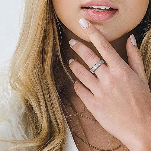 DURSI 3Pcs Spinner Ring for Women Girls Kids Fashion Stainless Steel Fidget Ring for Anxiety Sand Blast Finish Rose Gold Silver Rainbow Color 6MM (6) by DURSI - Image 3