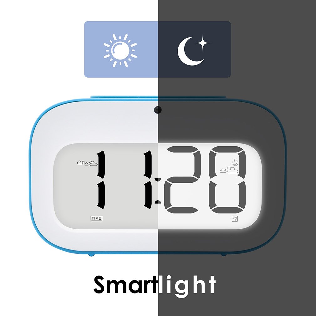GEREE Alarm Clock, Cute Emoji Desk Clock Smart Backlight/Temperature