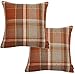 McAlister Textiles Heritage Housses de Coussin et Taies d’Oreiller - Terre Cuite - Lot de 2 - 43cm x 43cm
