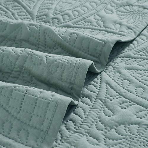 Mellanni Full/Queen Size Bedspread Coverlet Set - Bedding Cover With Shams - Ultrasonic Quilting Technology - 3 Piece Oversized Quilt Set - Bedspreads & Coverlets (Full/Queen, Spa Mint) #TOP4