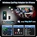 Wireless CarPlay Adapter, Convert Wired to Wireless, Plug&Play USB A/Type C Design for Cars That Built-in Wired Apple Car Play, Easy Use&Seamless Connection for iPhone iOS 10+