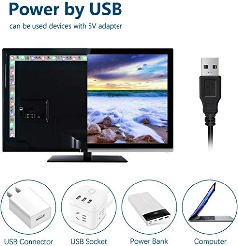 Eiechip 5V USB LED Strip Light 16.4ft,RGB TV Backlight 2835 Lighting for TV Room Holiday Decoration with 24 Keys Remote Controller - Thumbnail 5