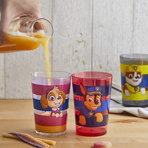 Image of Zak Designs 14.5oz PAW Patrol Nesting Tumbler Set Includes Durable Plastic Cups, Fun Drinkware is Perfect for Kids, 4pk (14.5oz, Chase & Marshall & Skye)