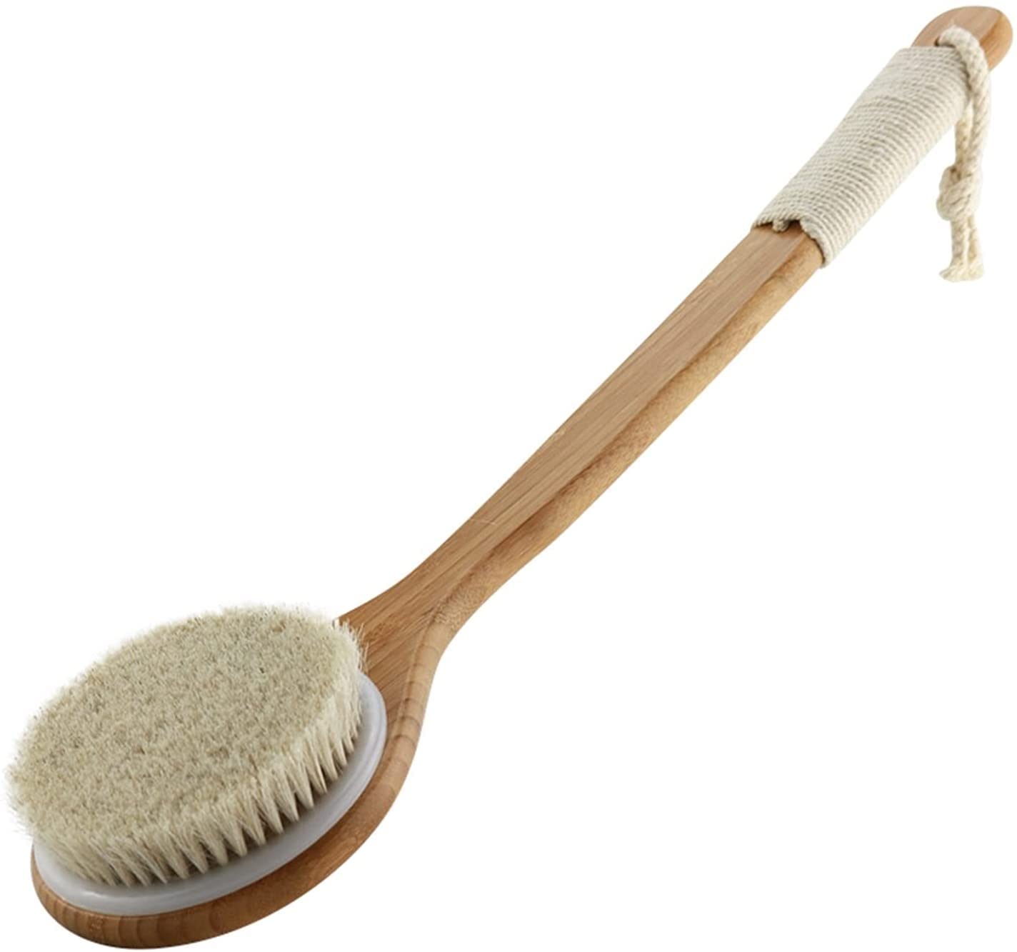 Drewniana szczotka do masażu ciała Szczotka do kąpieli z naturalnego włosia SPA Kobieta Mężczyzna Pielęgnacja skóry Szczotka do suchego ciała - Ręczniki