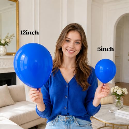 Image of Togvu Blue Balloons, 50Pack 5 Inch Small Mini Royal Blue Latex Party Balloons for Birthday Graduation Baseball Nautical Retirement Bachelorette Patriotic Party Decorations Supplies