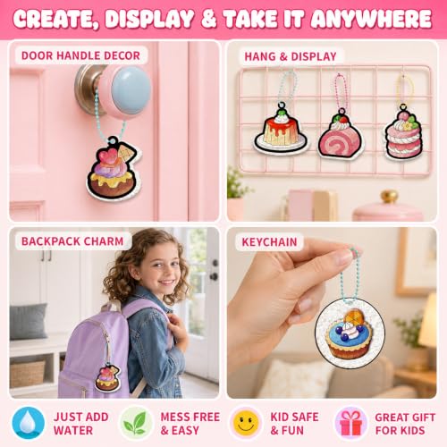 Image of MZYTOZA Magic Foam Texture Painting Kit - 3D Art Craft Magic Puffs Paint Kit, 15 Mess-Free Paint by Number Craft for Kids (Pink)