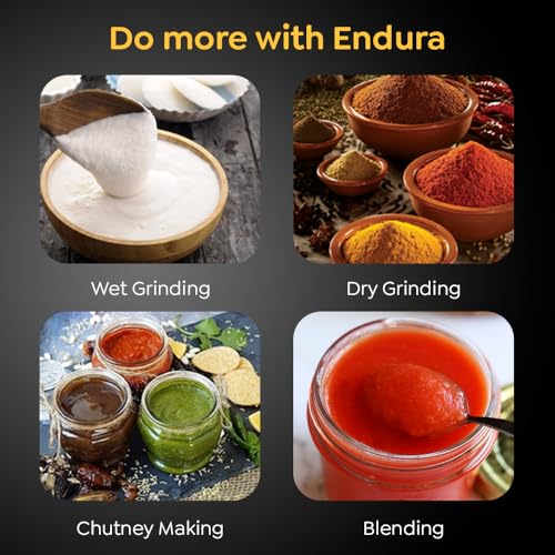 Image of Prestige Endura 1000W Mixer Grinder with Ball Bearing Technology|Stainless Steel 3 Jars with Flow breakers|Overload protection|Black & Silver