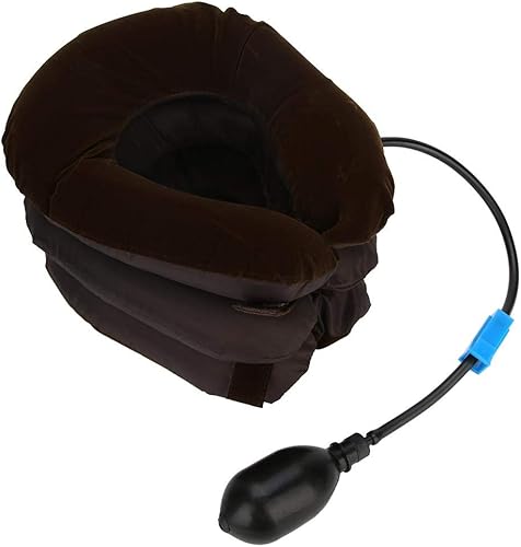 Miniatura 9 de Zerodis Almohada cervical inflable portátil espesa aire inflable almohada cuello en forma de U vértebra cervical tractor almohada café