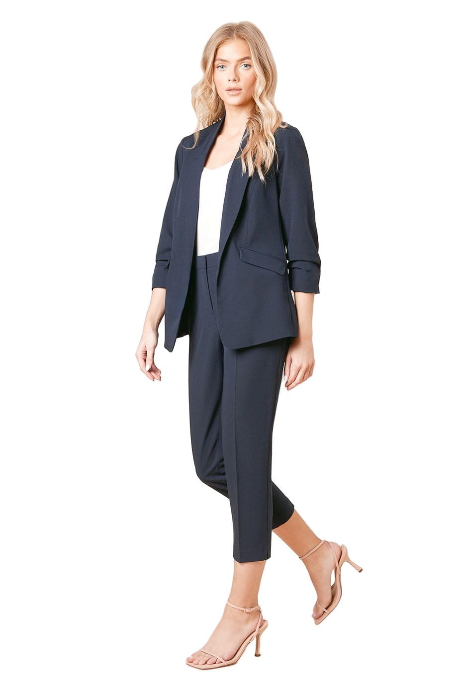 Dorothy Perkins Slim Ankle Grazer Trouser, 12, Navy