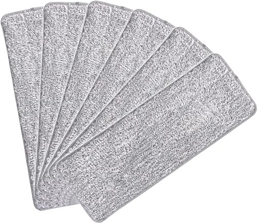 Microfiber Mop Pads Flat Replacement Heads for Wet/Dry Mops Washable Reusable Refills Compatible with Floor Care System Floor Cleaning and Scrubbing (6 Pack 13" x 4.9")