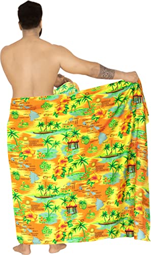 LA LEELA Men's Sarong Bath Pareo Wrap2