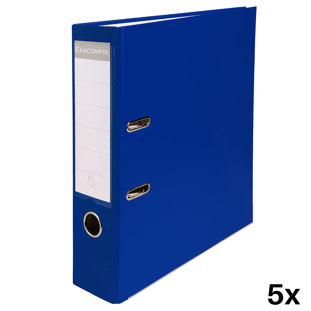 Raccoglitori Ad Anelli Con Leva Exacompta - Formato A4, 75mm Di Capacità, Confezione Da 3 Neri - Foto 5