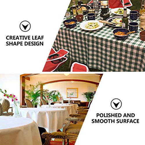 UPKOCH 6Pcs Titulares Forma de Folha de Aço Inoxidável Grampos Clips Toalha De Mesa Toalha de Mesa C