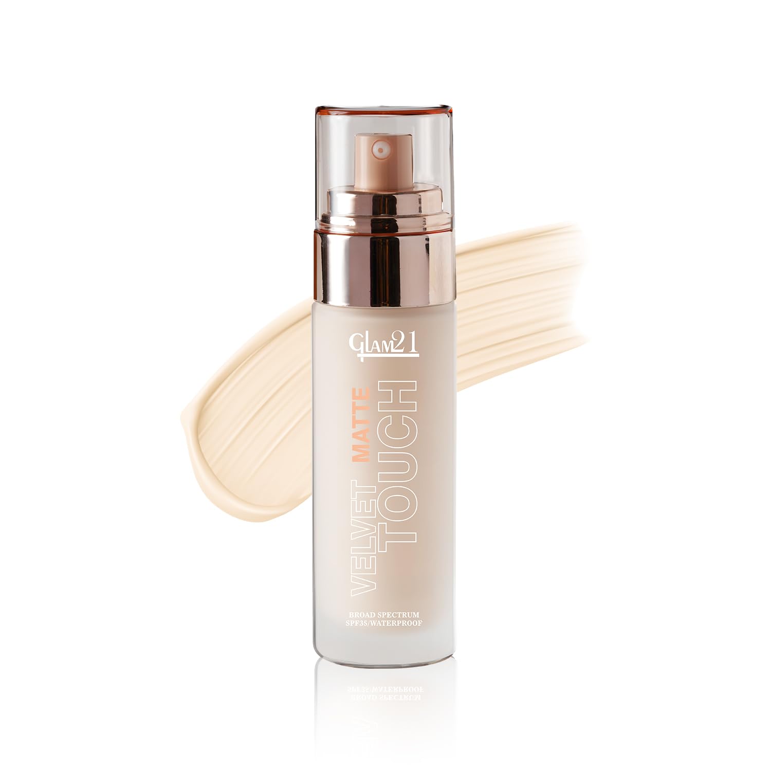 Glam21 Velvet Touch Oil Control Silk Foundation|Waterproof, High Coverage|SPF 35 Long Lasting|Light Natural-50gm